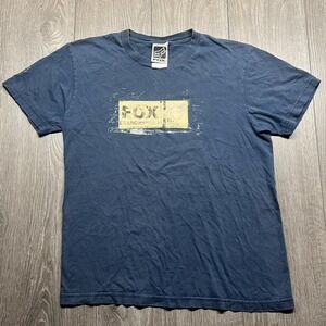 Vintage Fox Racing Y2K T-Shirt Blue Small Unisex Streetwear Motocross